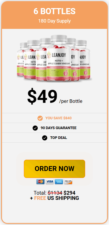 LeanJoy 6 bottle package deal — best value 180 day supply